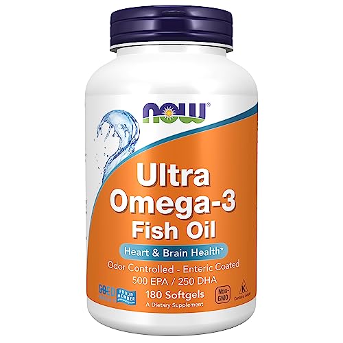 Version 1.0.0 NOW Supplements, Ultra Omega-3 Molecularly Distilled and Enteric Coated, 180 Softgels - Image 1