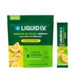 Liquid I.V.® Hydration Multiplier® +Energy - Lemon Ginger - Hydration Powder Packets | Electrolyte Powder Drink Mix | Convenient Single-Serving Sticks | Non-GMO | 1 Pack (14 Servings)