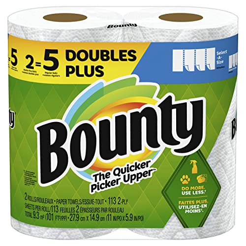 Version 1.0.0 Bounty Select-A-Size Paper Towels, White, 2 Double Plus Rolls = 5 Regular Rolls - Image 1