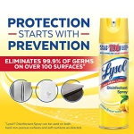 Lysol Disinfectant Spray, Sanitizing and Antibacterial Spray, For Disinfecting and Deodorizing, Lemon Breeze, 19 Fl Oz (Pack of 2), Packaging May Vary - Image 3