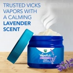 Vicks VapoRub, Lavender Scent, Cough Suppressant, Topical Chest Rub & Analgesic Ointment, Medicated Vicks Vapors, Relief from Cough Due to Cold, Aches & Pains, 1.76oz - Image 6