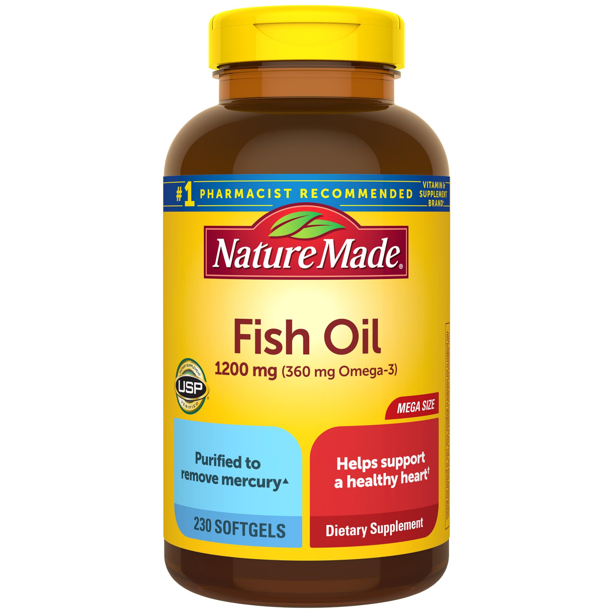 Version 1.0.0 Nature Made Fish Oil Softgels - Omega 3 Supplement for Heart Health, 230 Softgels, 115 Day Supply - Image 1