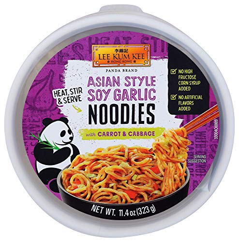 Lee Kum Kee Panda Brand Asian Style Soy Garlic Noodles with Carrot Cabbage, 11.4 Ounces (Pack of 6), Zero Artificial Flavors