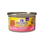 Wellness Complete Health Grilled, Adult Wet Cat Food, Natural, Protein-Rich, Grain-Free, Canned, 3 Ounce, 12 Pack, (Tuna, Mackerel & Shrimp Entrée Recipe)