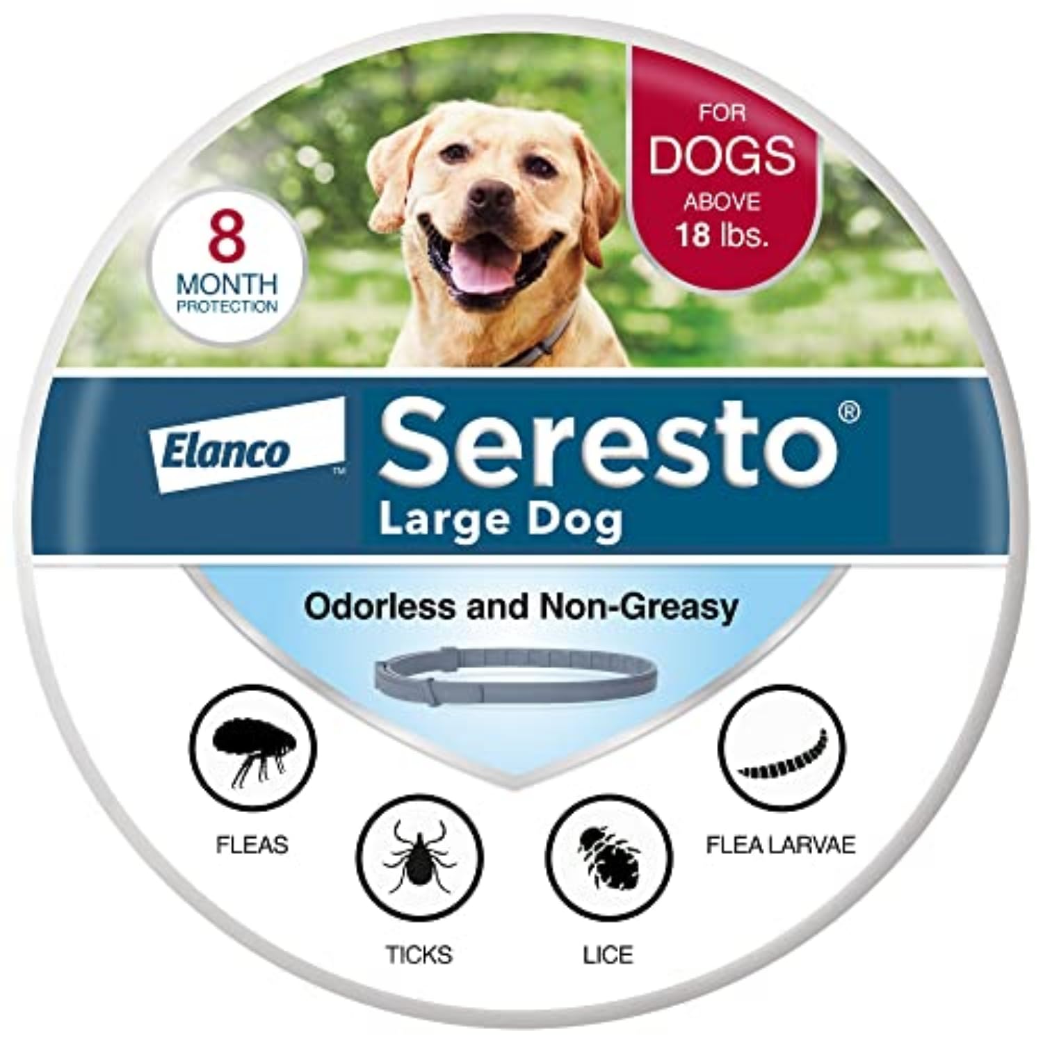 71ul7uasPQL Seresto Large Dog Vet-Recommended Flea & Tick Treatment & Prevention Collar for Dogs Over 18 lbs. | 8 Months Protection - Image 1