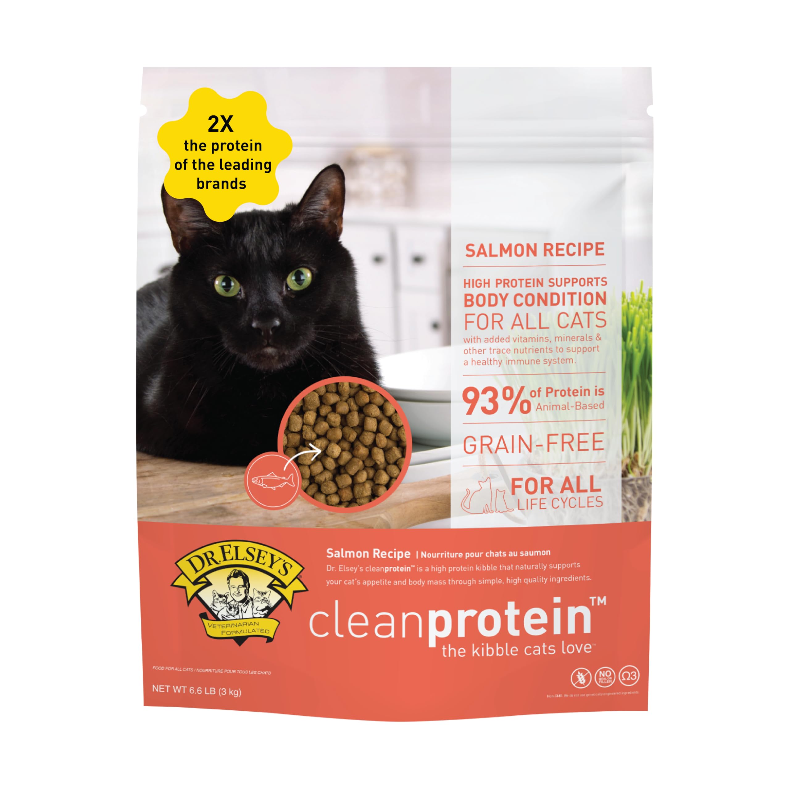 Dr. Elsey's Cleanprotein Salmon Formula Dry Cat Food, 6.6 Lb